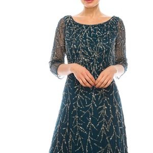 Brand New Aidan Mattox Long 3/4 Sleeve Dress